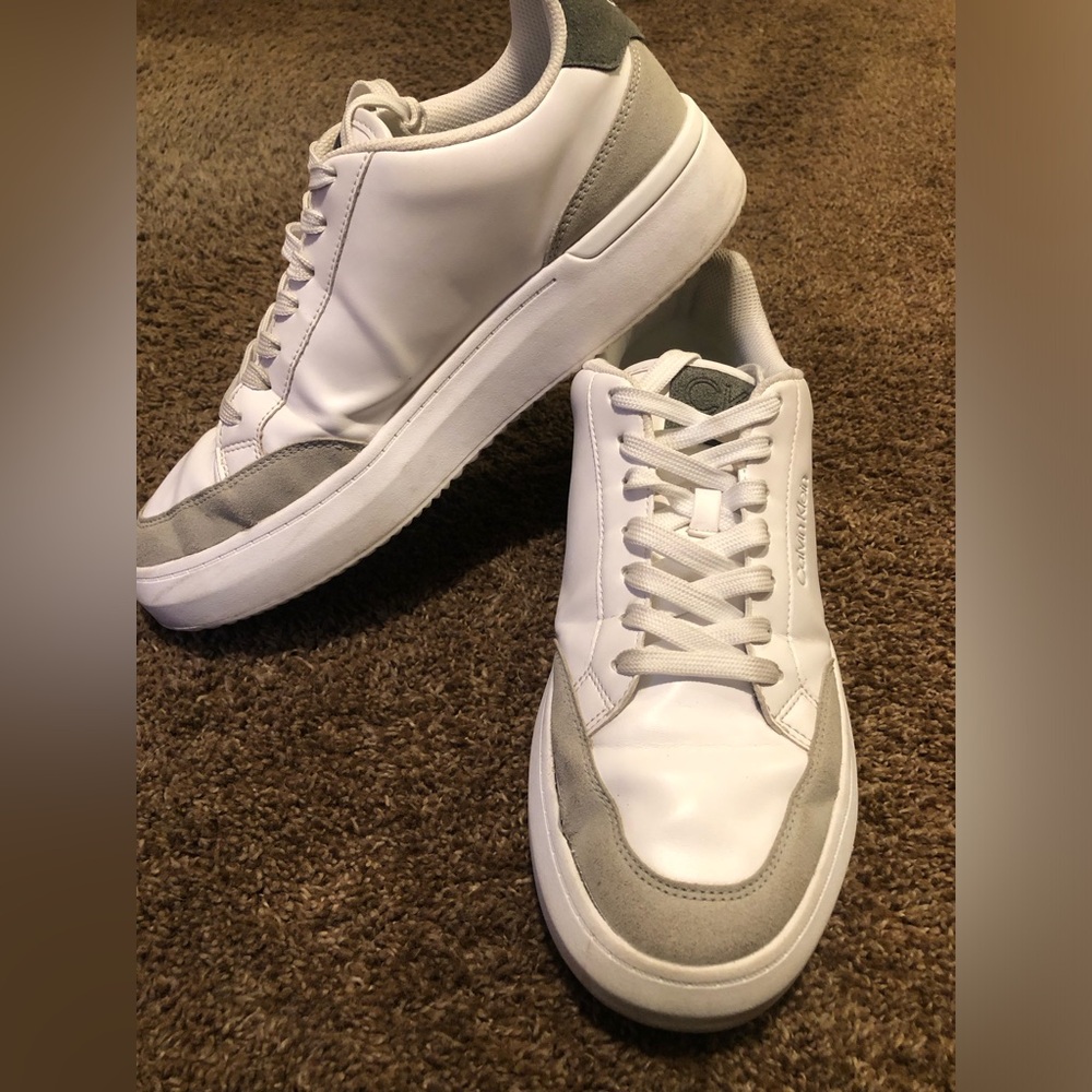 CK-Calvin Klein White Athletic Shoes